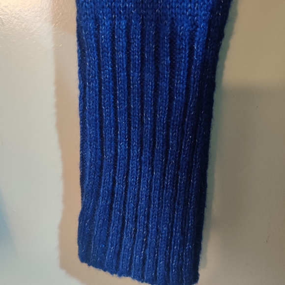 Candie's Sparkly Blue Cowl Neck Sweater M - Picture 4 of 10